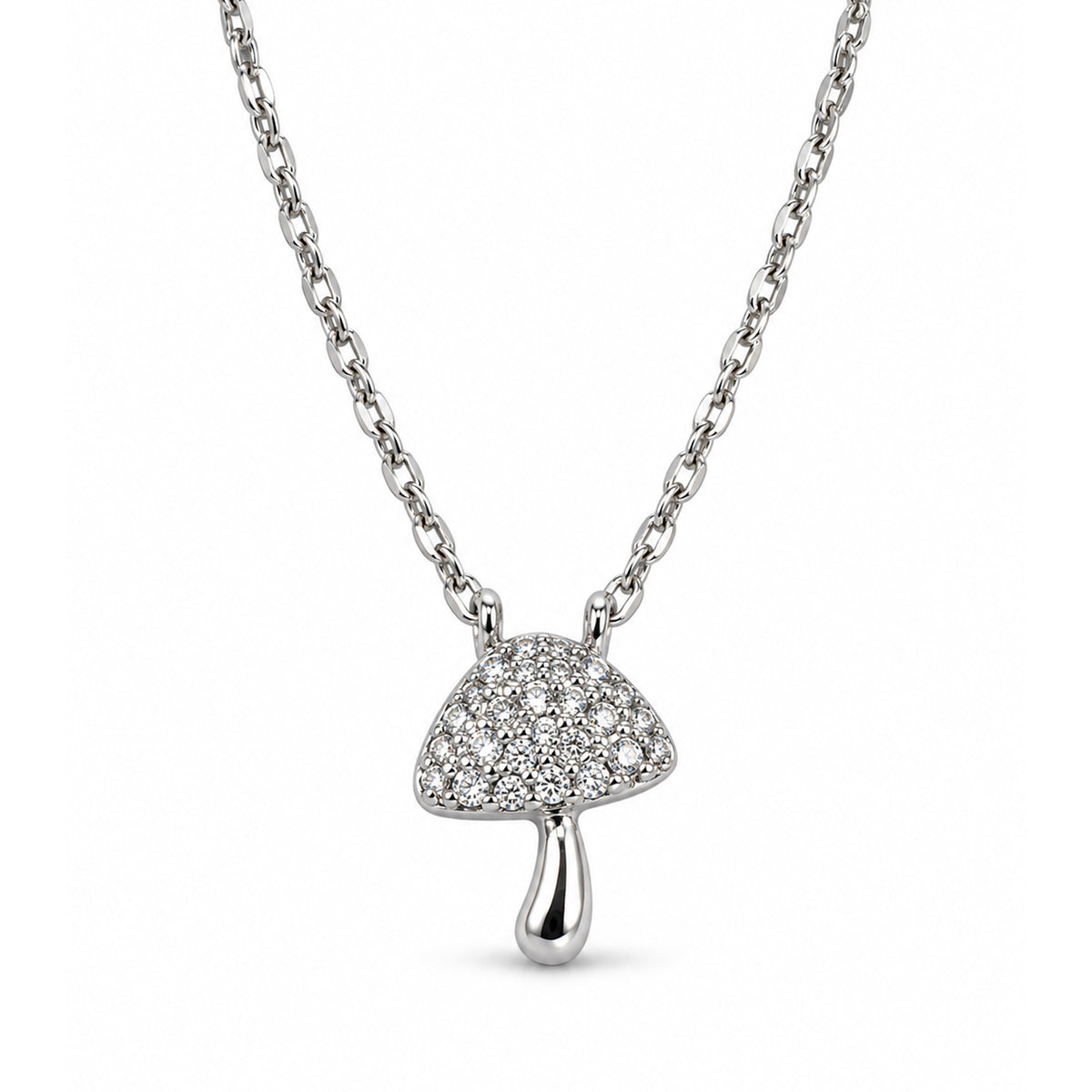 Silver Mushroom Necklace