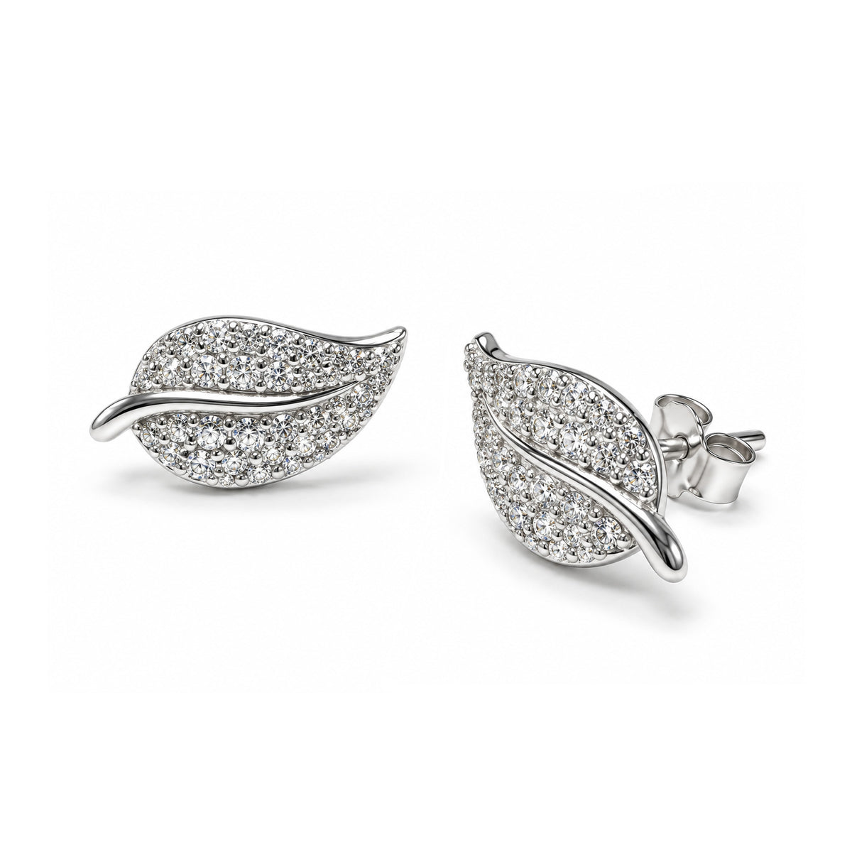 silver leaf earringa