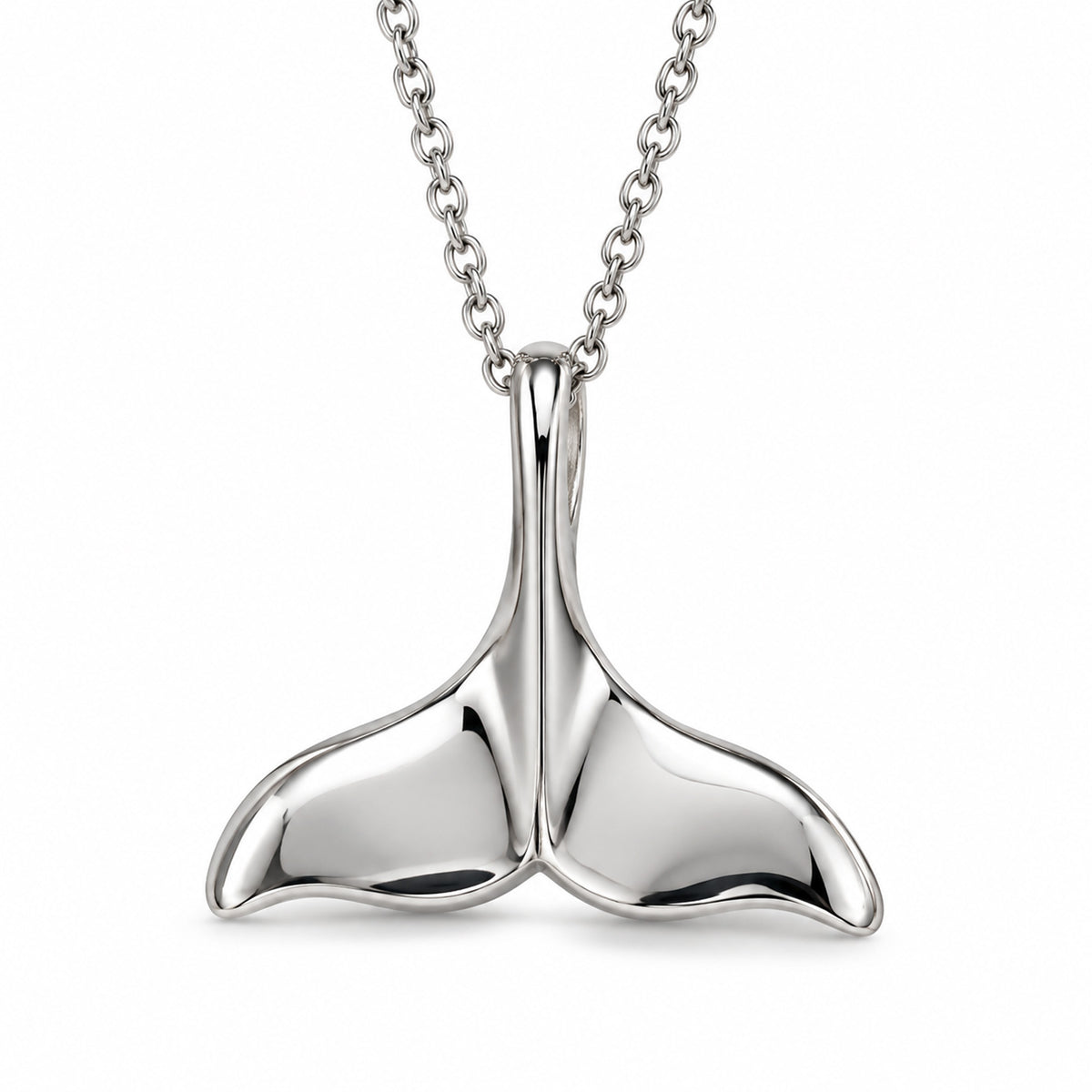 Silver Whale Tail Necklace