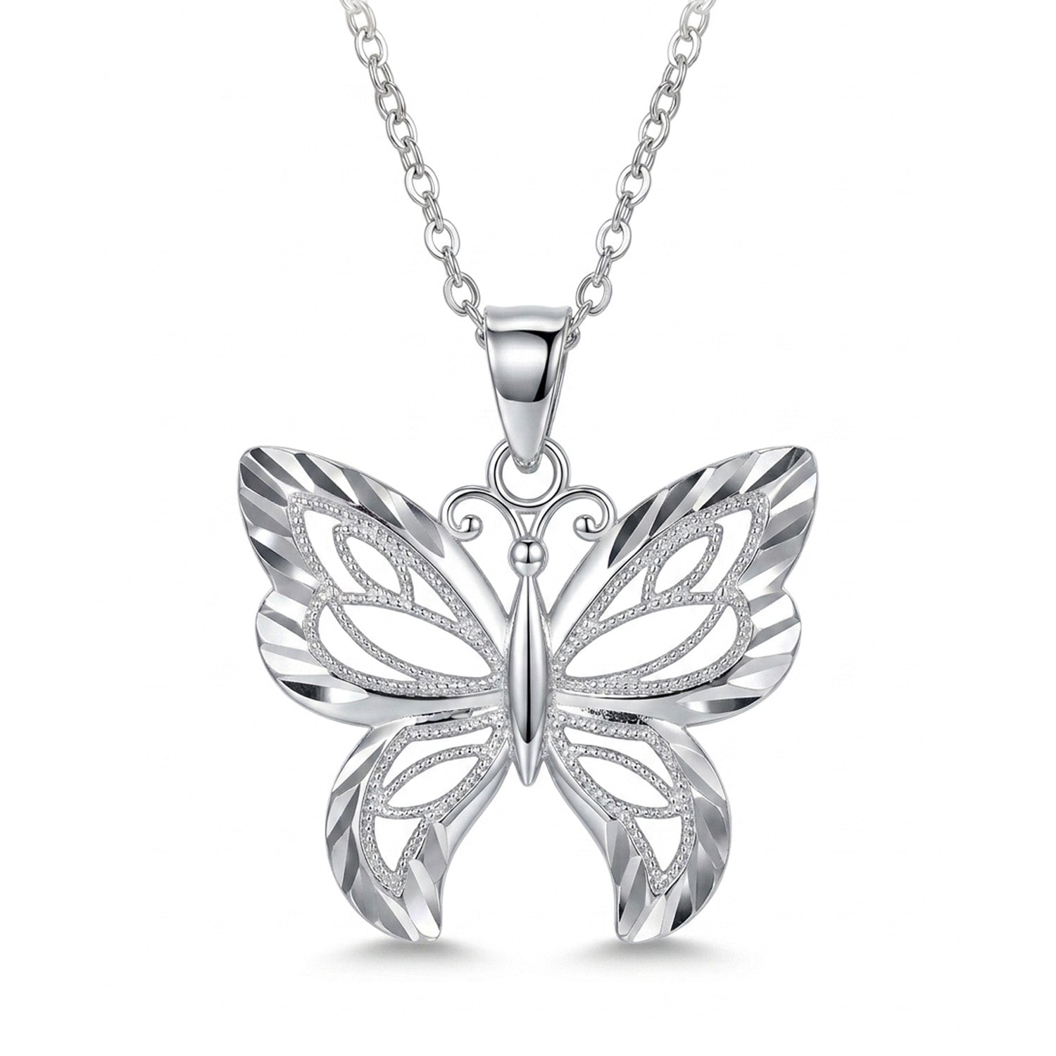 Silver butterfly Necklace