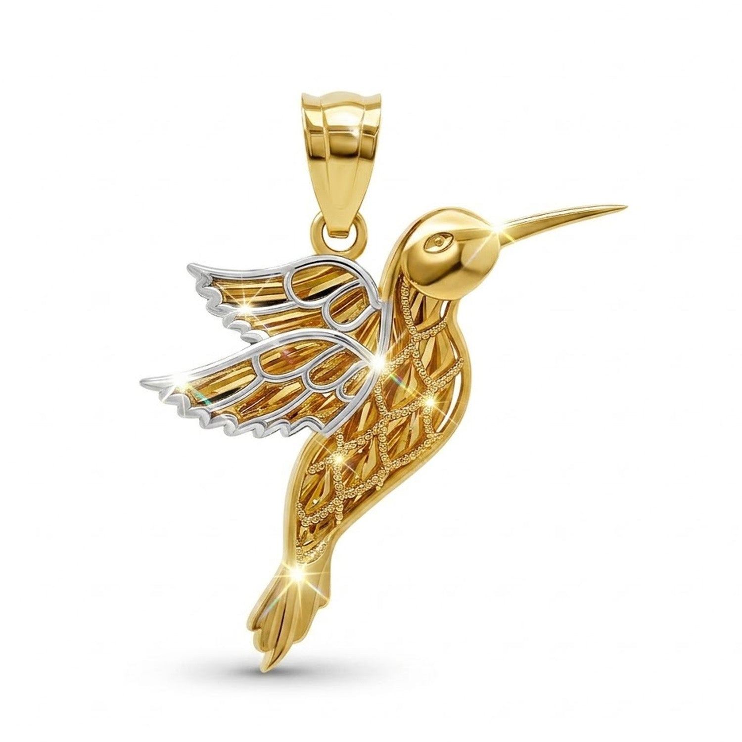14 karat gold hummingbird pendant