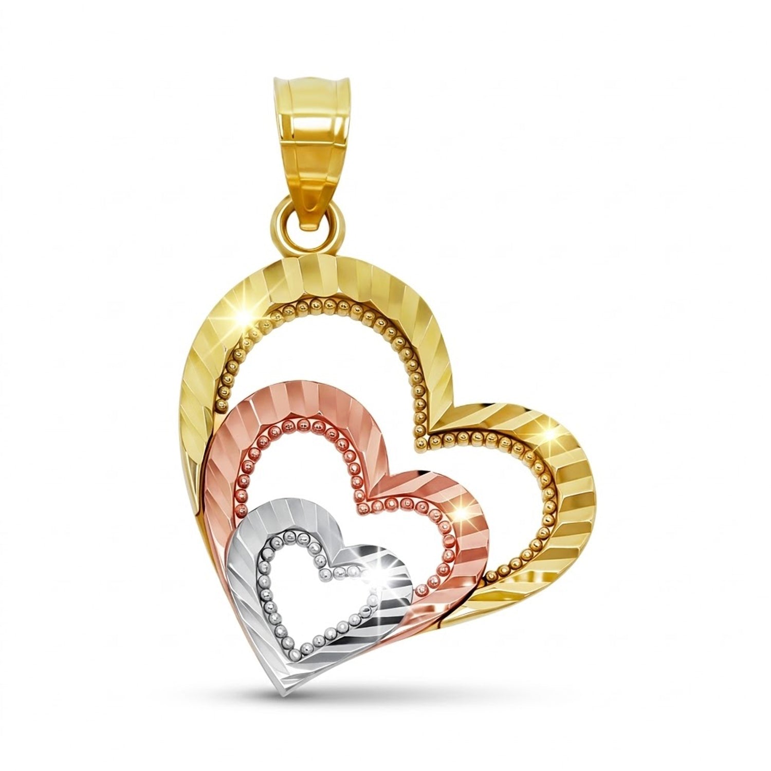 gold triple heart pendant