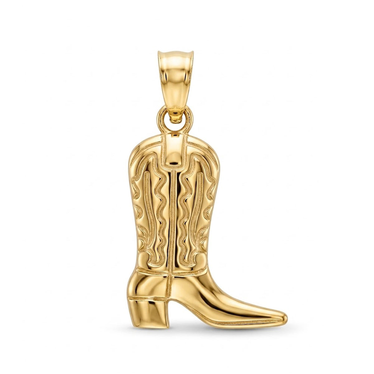 gold cowboy boot pendant