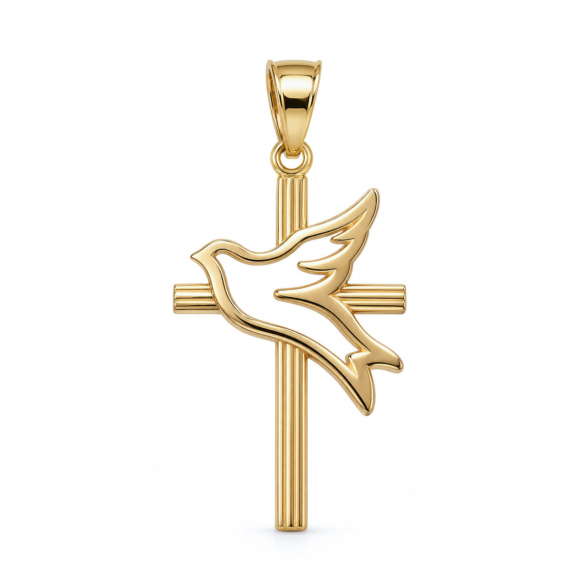 Gold Dove Cross Pendant