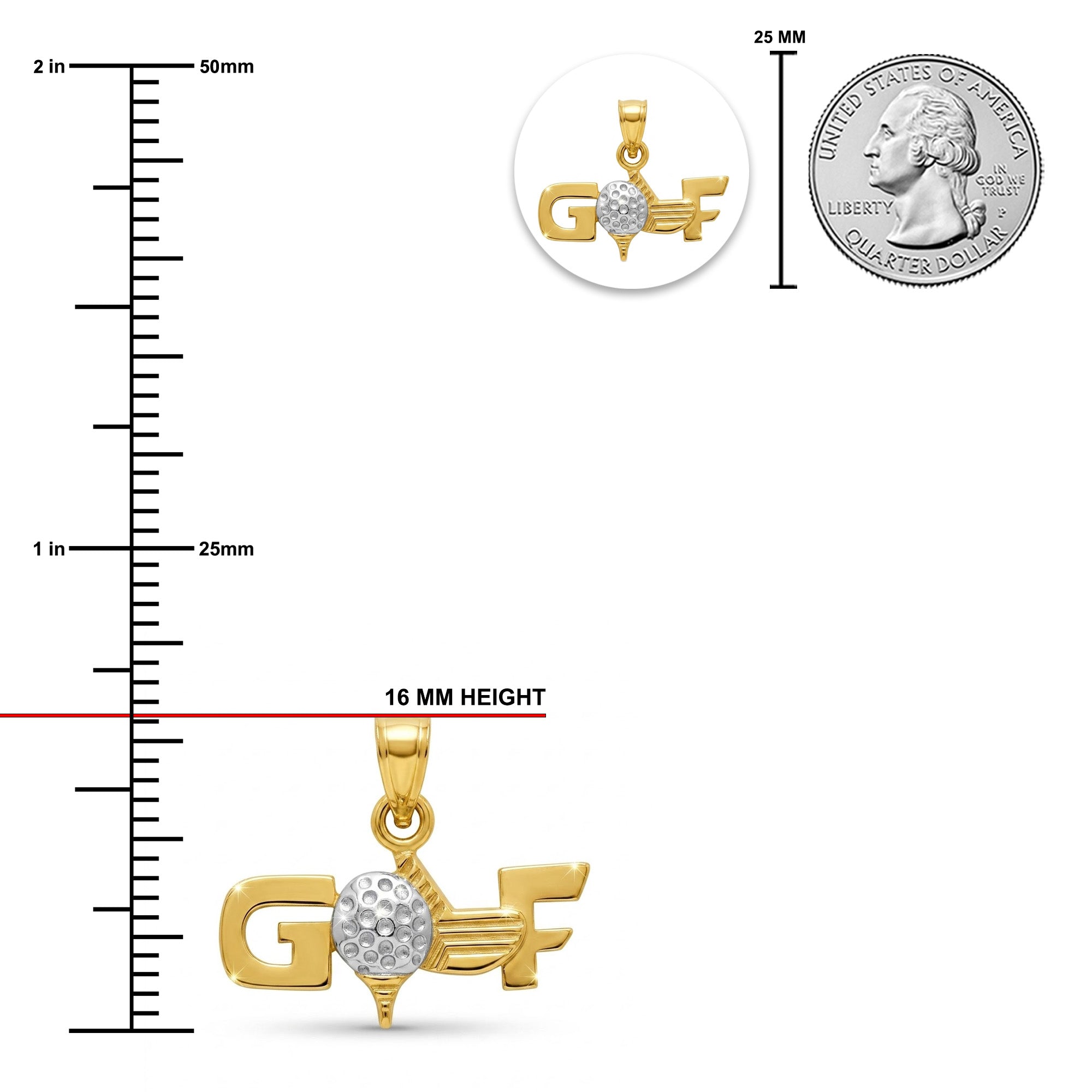 Gold Golf Pendant