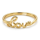 Gold love ring made in 14 karat gold 
