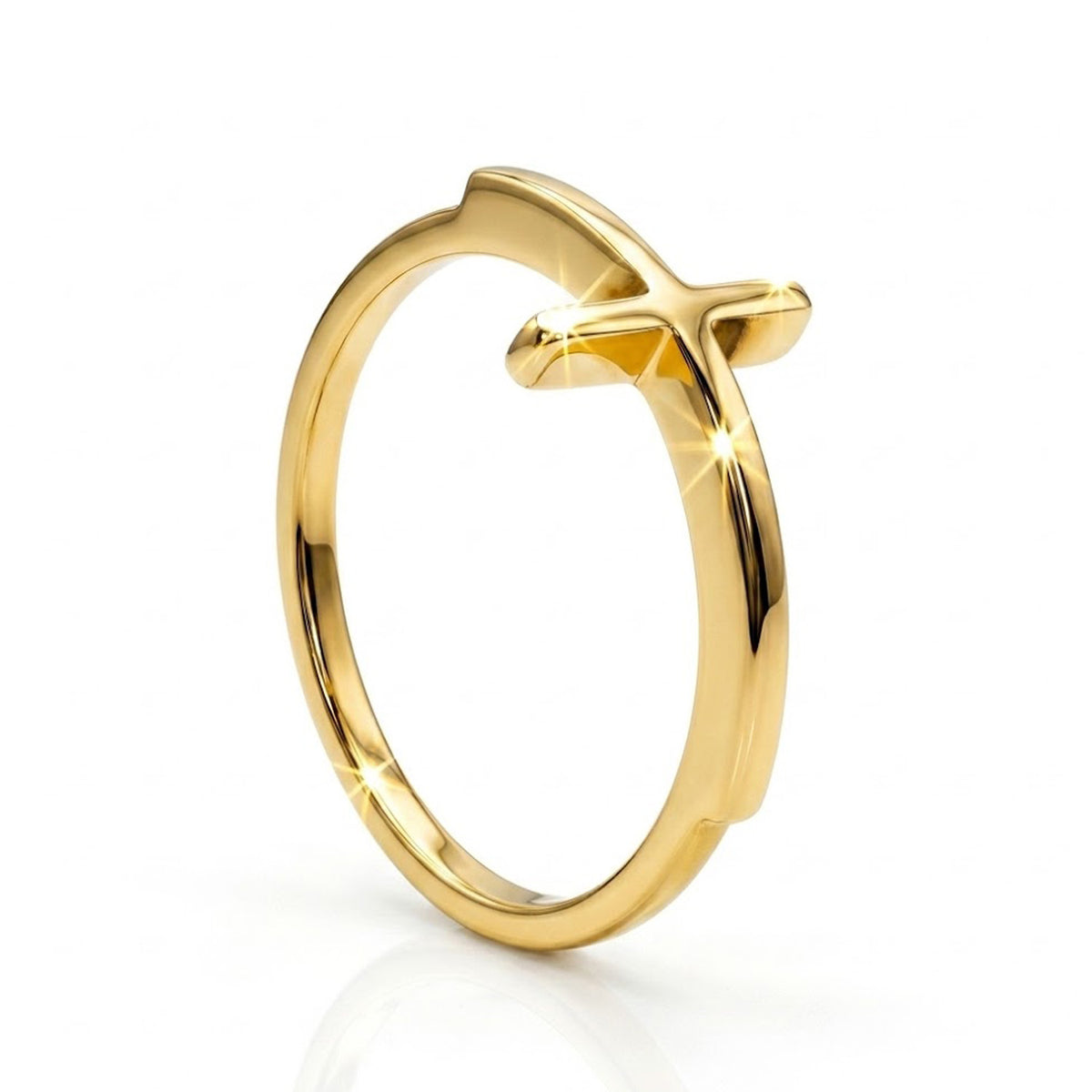 Gold Cross Ring – Charm America
