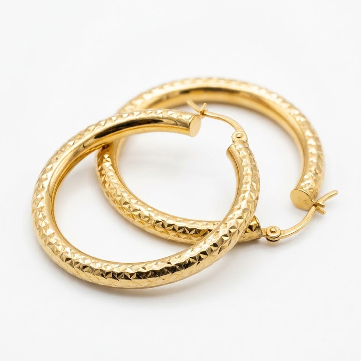 gold hoop tube earring