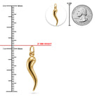 [group: small] Gold Italian Horn Pendant sizing