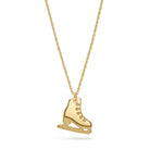 Gold ice skate shoe necklace