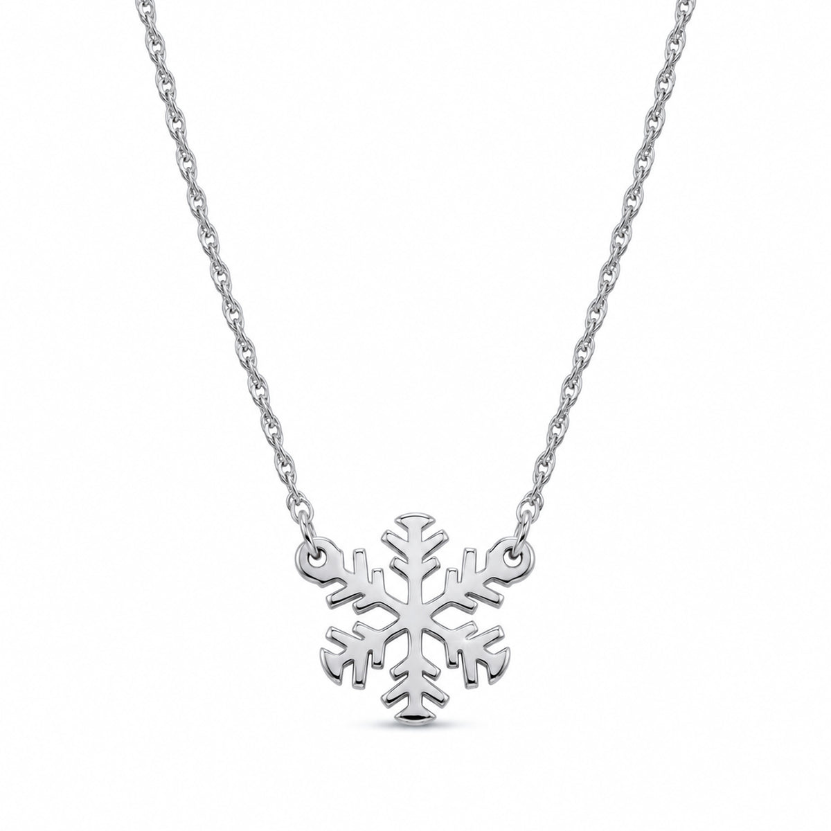 [group:wg]white gold snowflake pendant necklace 