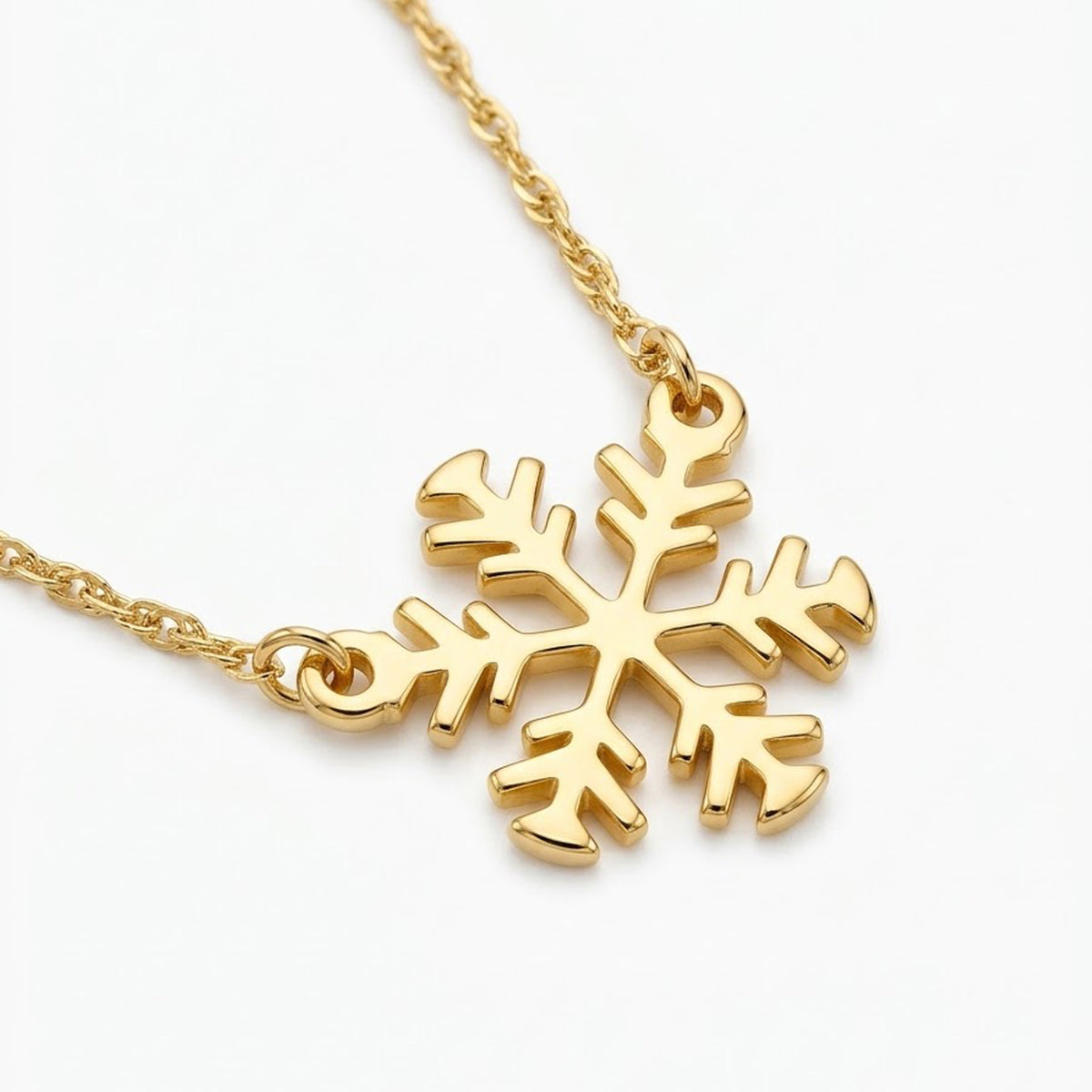 [group:yg]gold snowflake pendant necklace 