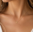 [group:yg]gold snowflake pendant necklace 
