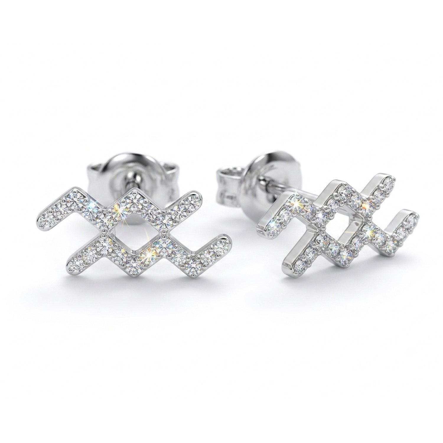 [group: silver-aquarius] silver aquarius zodiac earrings 