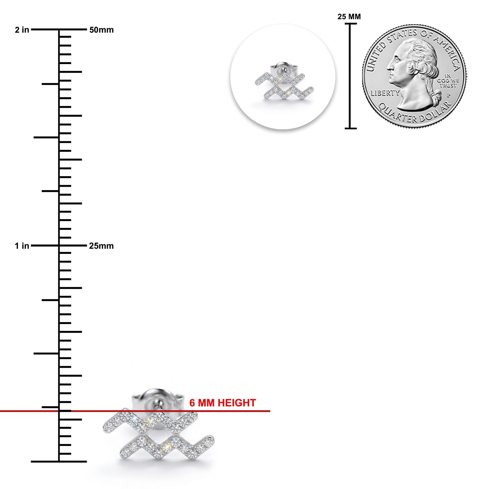 [group: silver-aquarius] silver aquarius zodiac earrings 