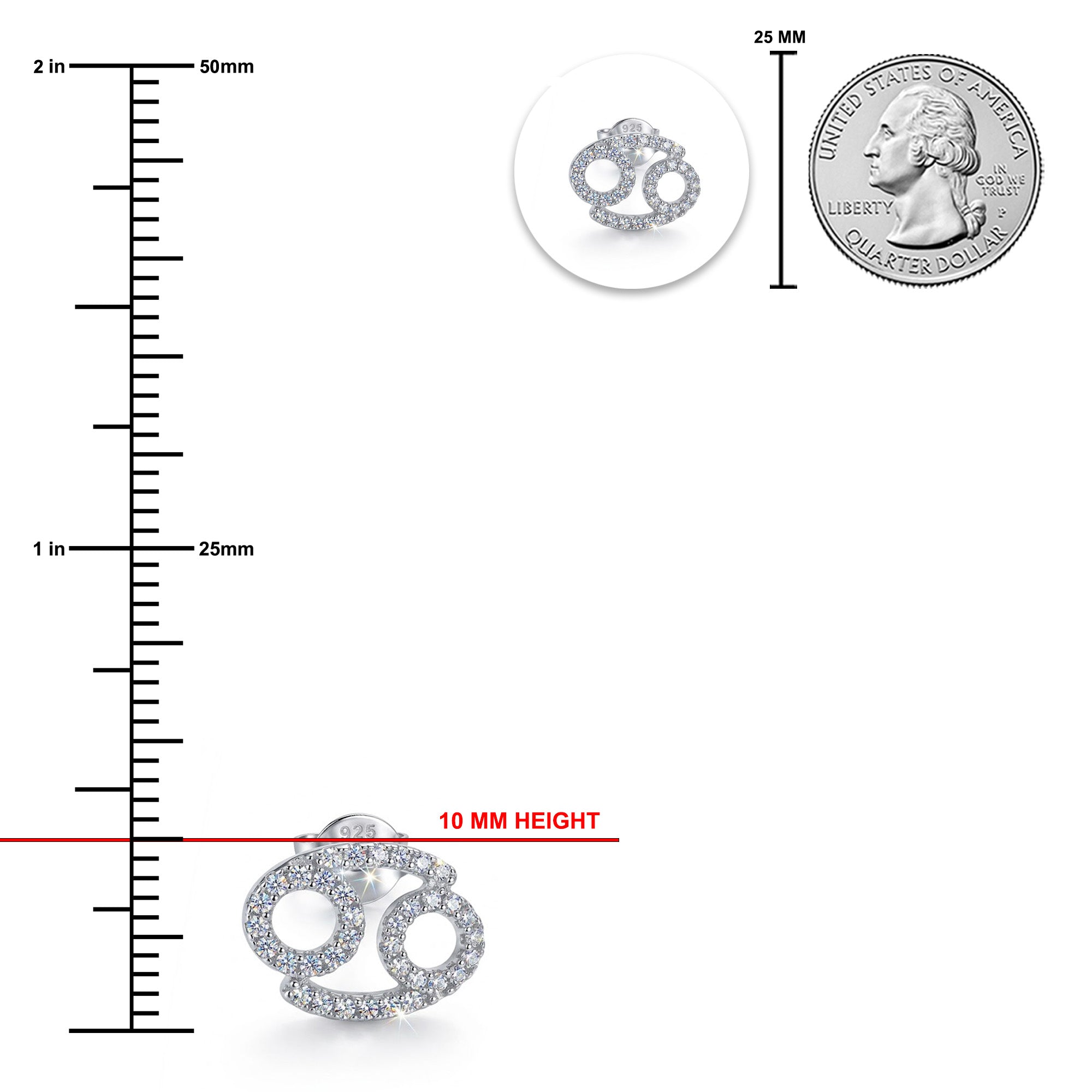[group: silver-cancer] Silver cancer zodiac earring 