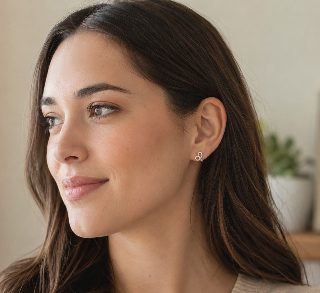 [group: silver-leo] silver leo zodiac earring