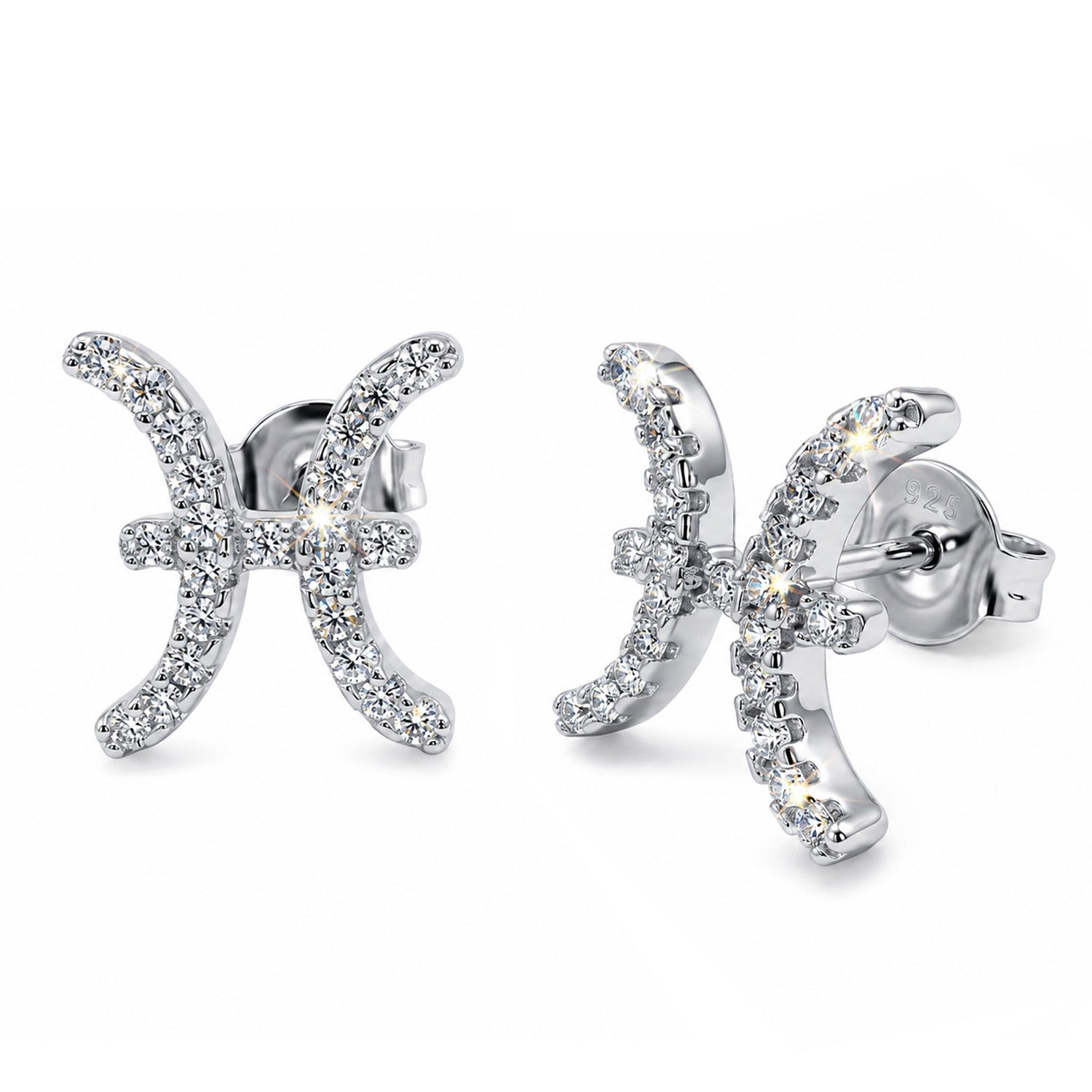 [group: silver-pisces] silver pisces zodiac earring