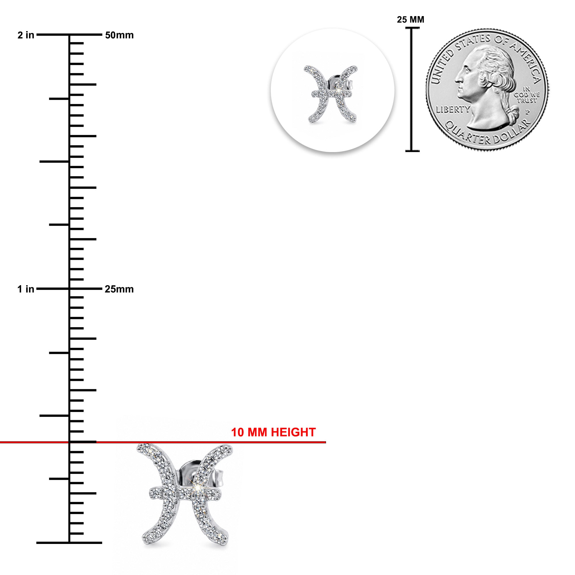 [group: silver-pisces] silver pisces zodiac earring
