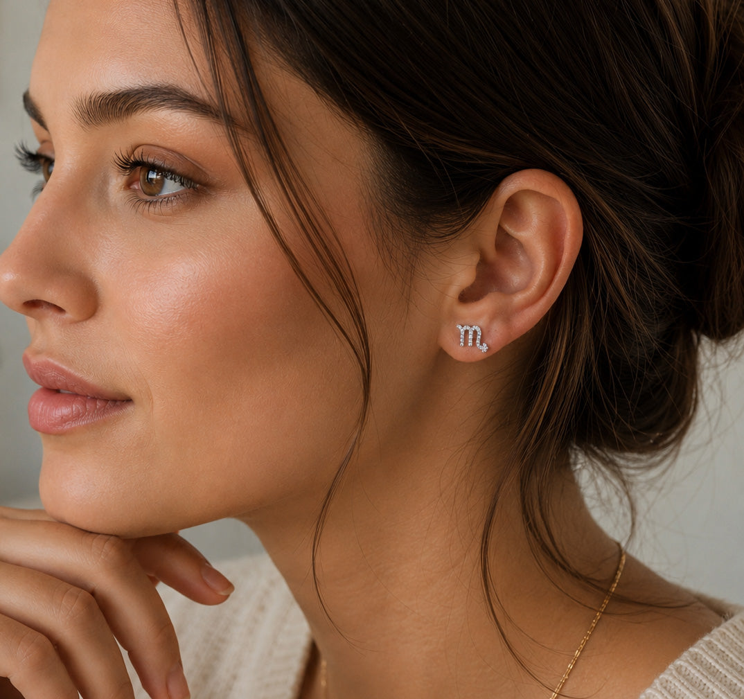 [group: silver-scorpio] Silver scorpio zodiac earrings 