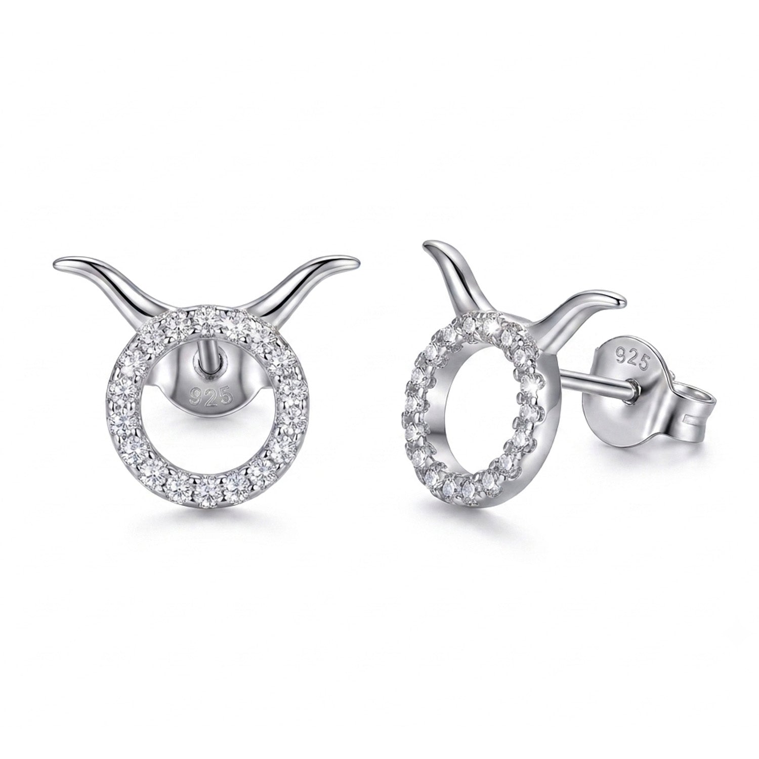 [group:silver-taurus] silver taurus zodiac earring