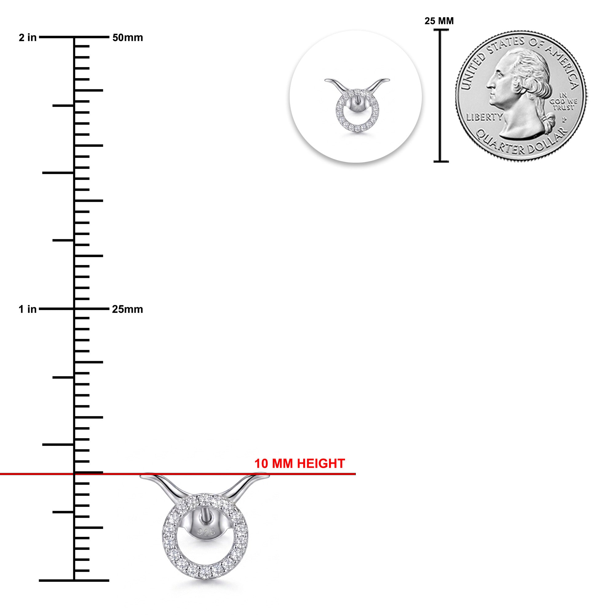 [group:silver-taurus] silver taurus zodiac earring