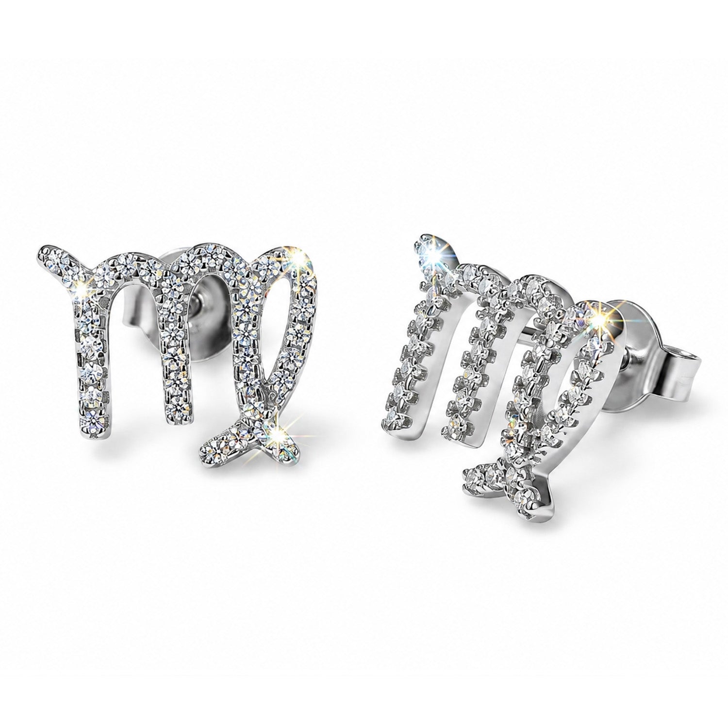 [group:silver-virgo] silver virgo zodiac earring 