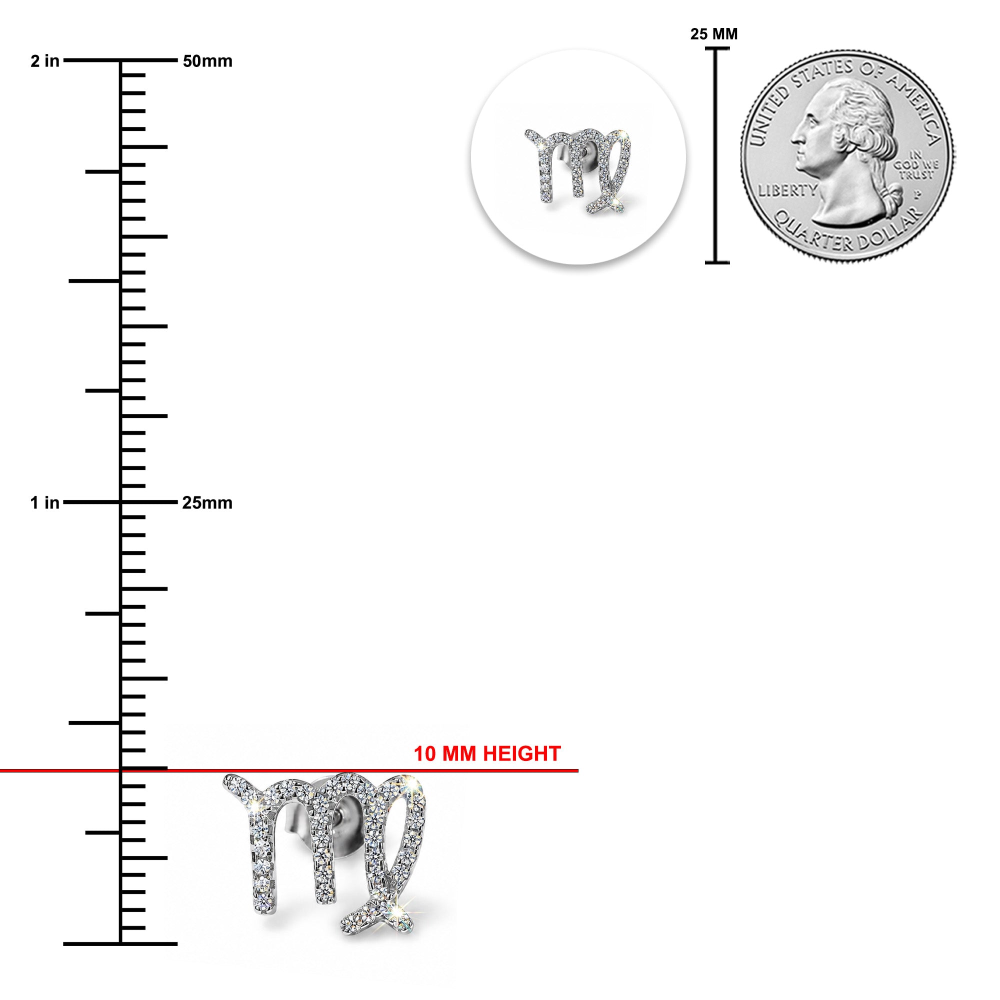 [group:silver-virgo] silver virgo zodiac earring 