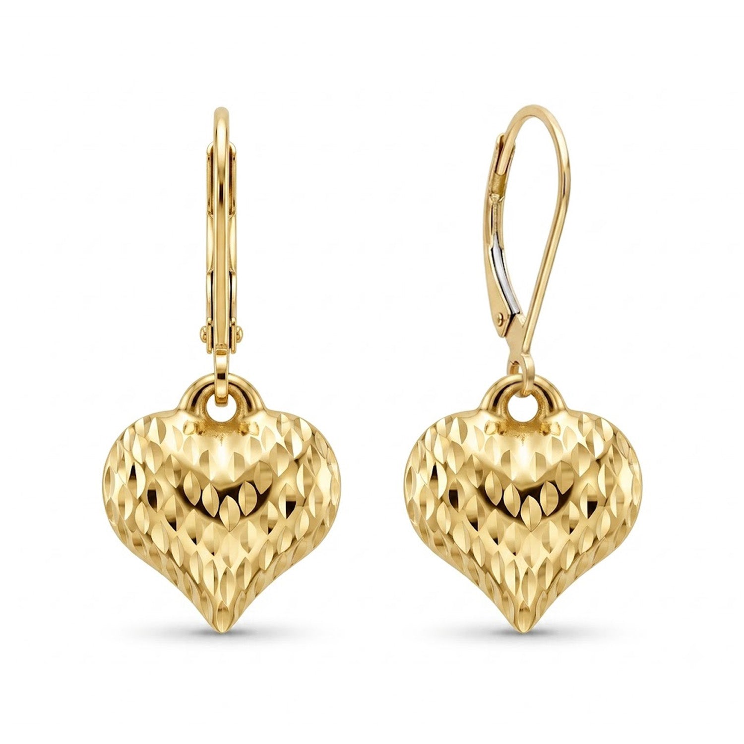 Gold Puffed Heart Earring