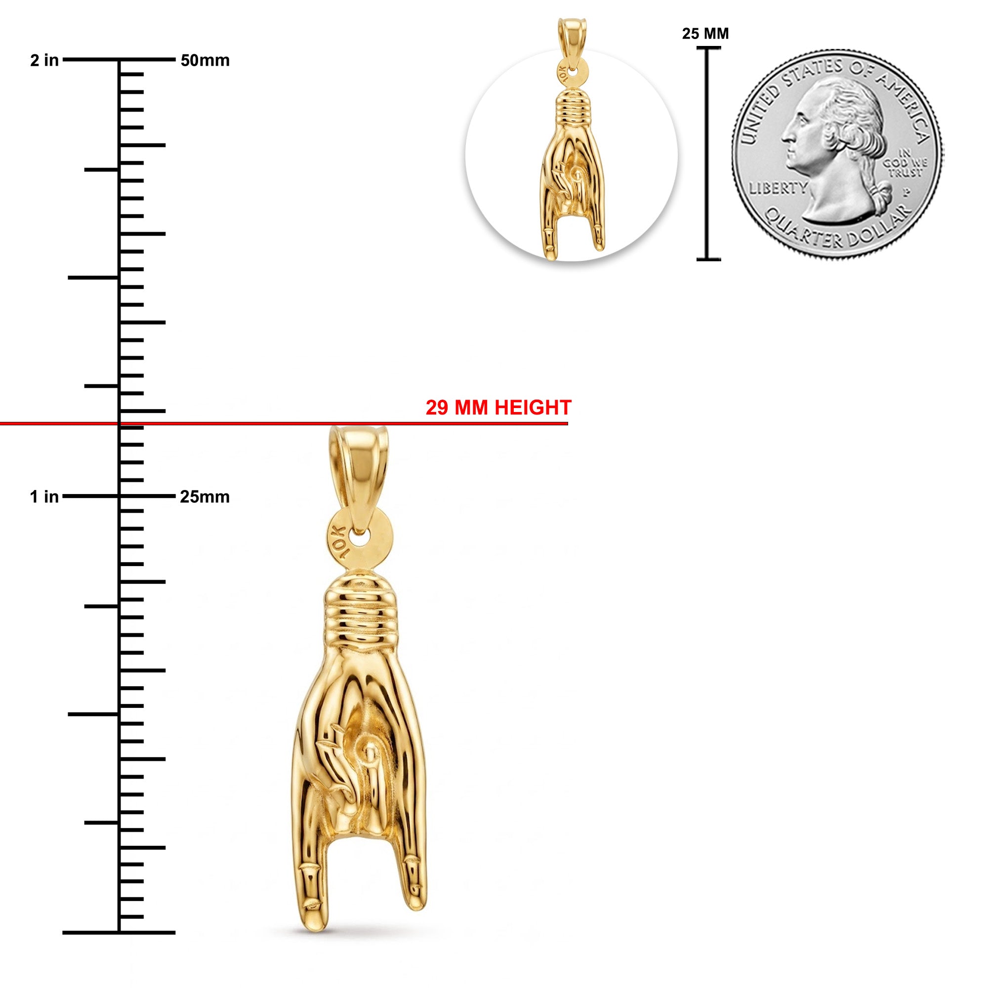 [group: large] Gold Mano Cornuto Pendant