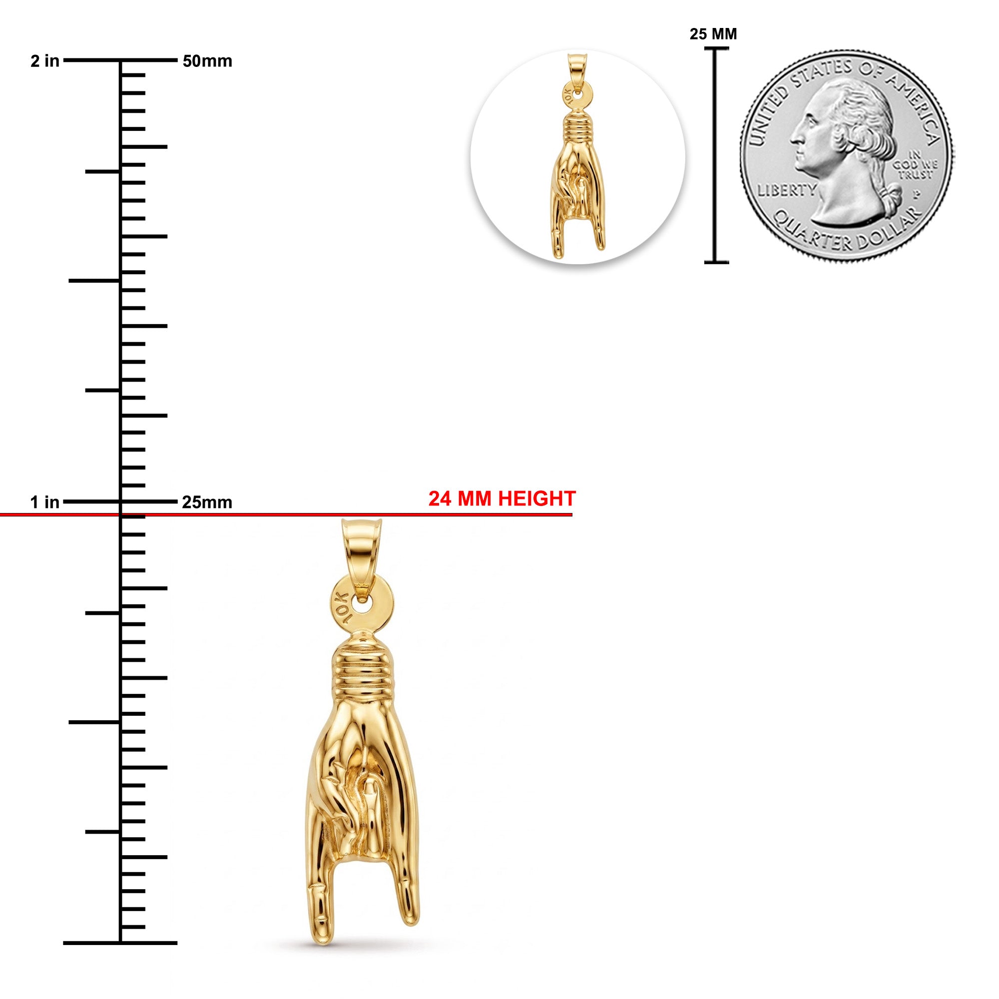 [group: medium] Gold Mano Cornuto Pendant
