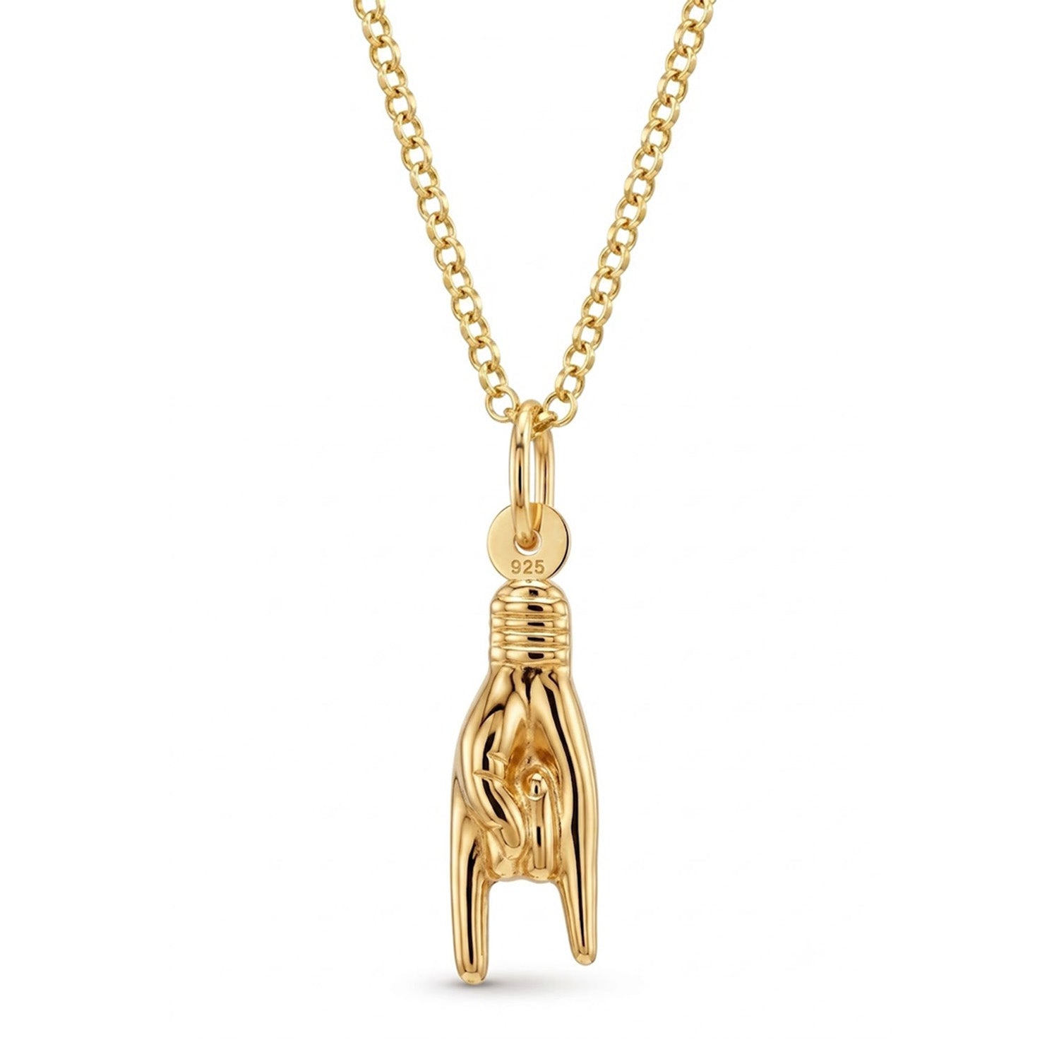 [group: gold-plated-small] Mano Cornuto Necklace