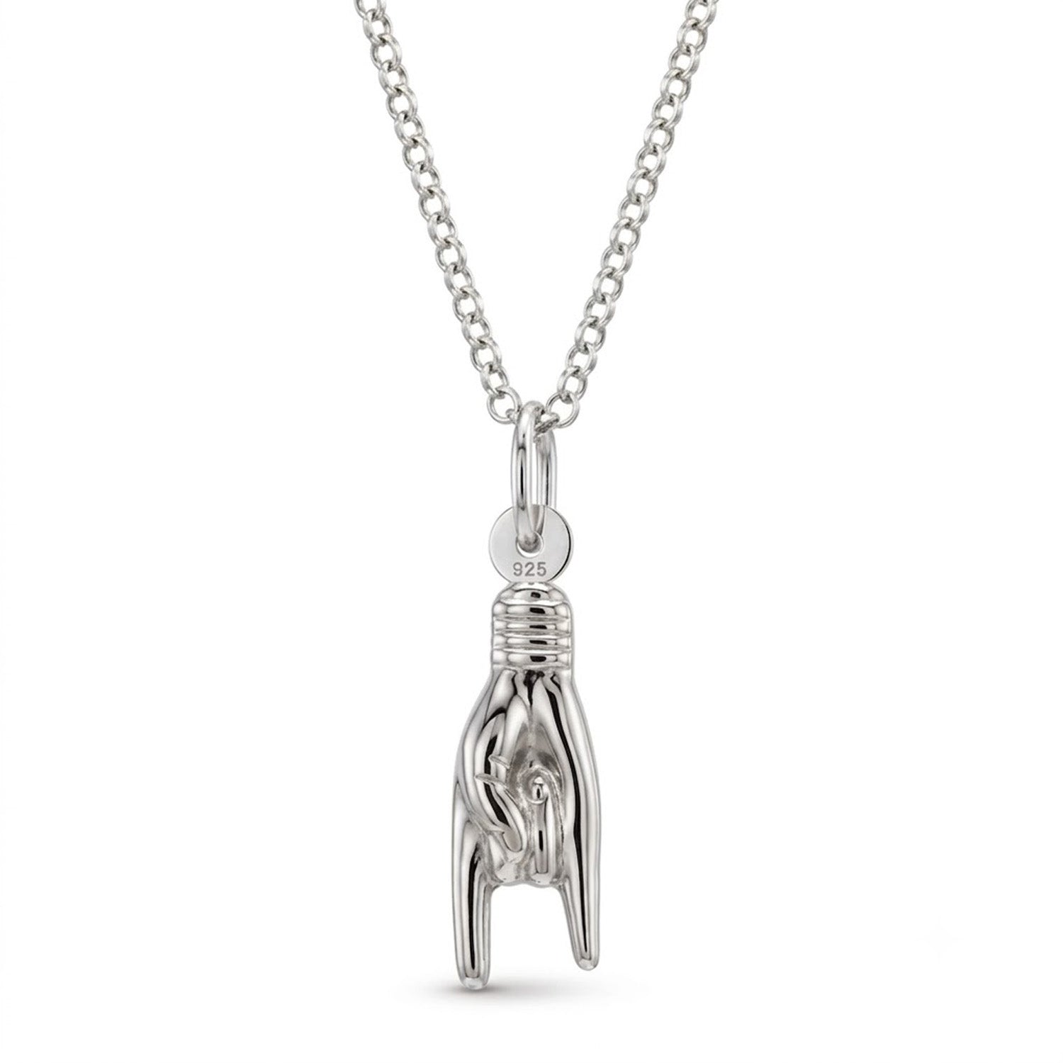 [group:silver-small] Mano Cornuto Necklace