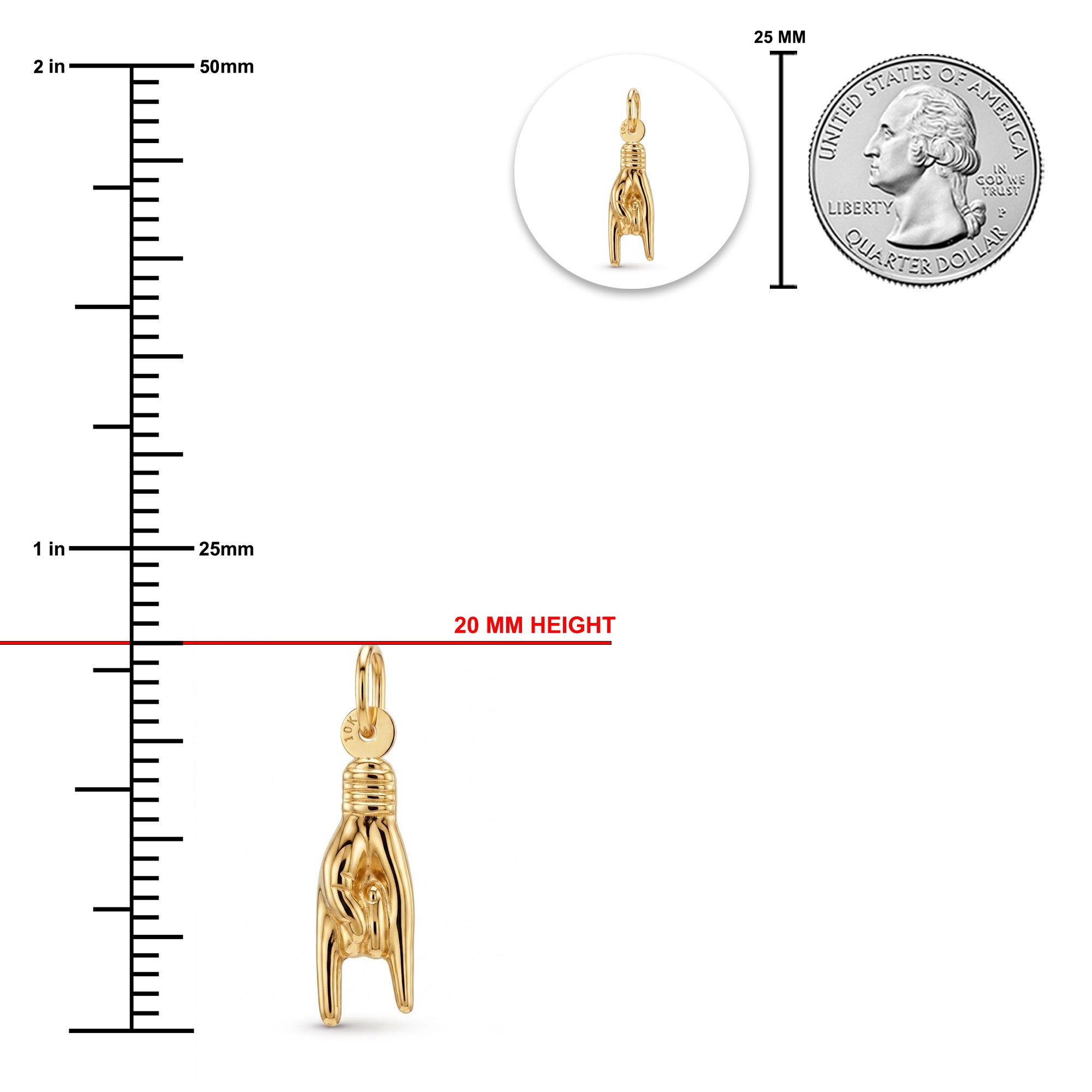 [group: small] Gold Mano Cornuto Pendant