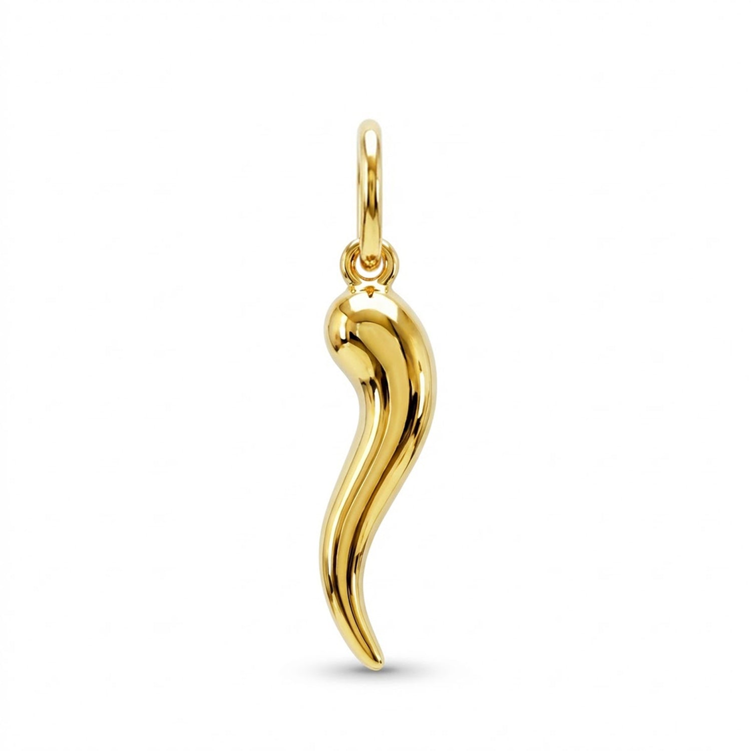 [group:mini] Gold Italian Horn Pendant 