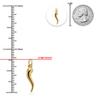 [group: mini] Gold Italian Horn Pendant sizing
