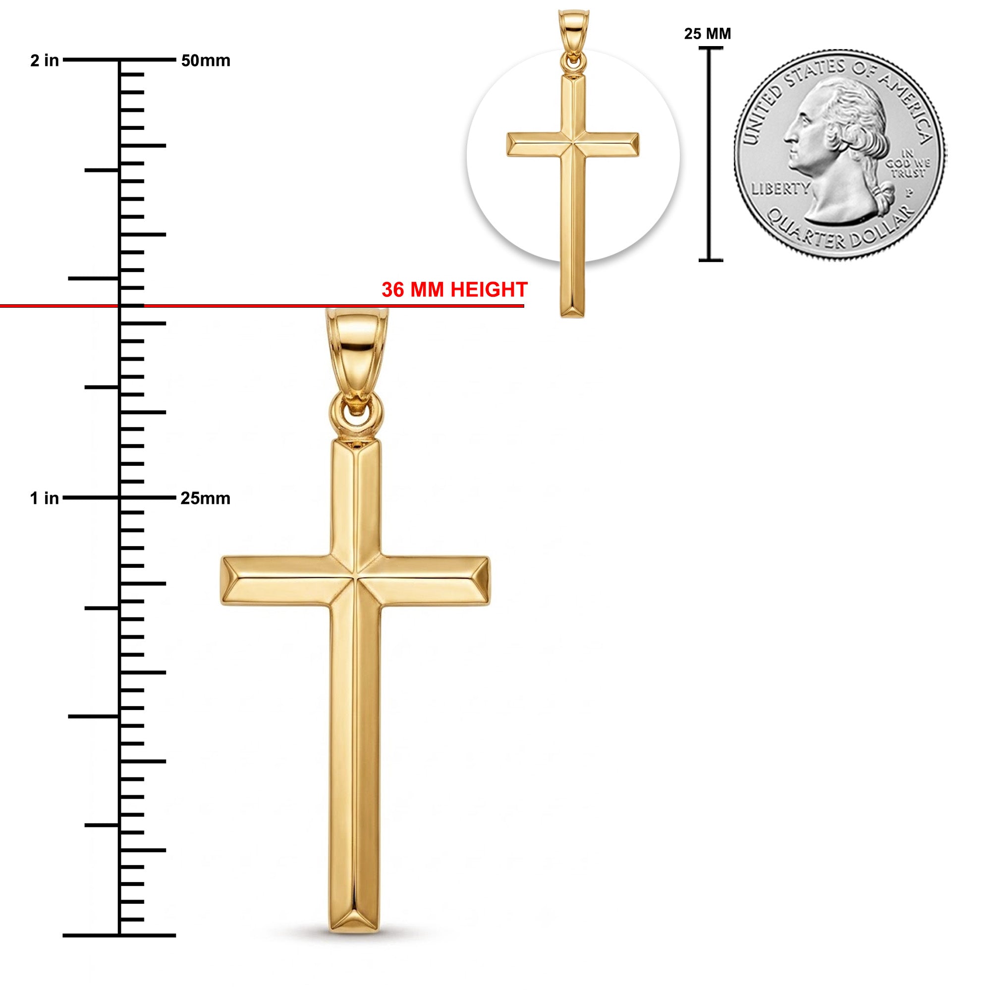 [group: gold-plated-large] Gold Cross Pendant 
