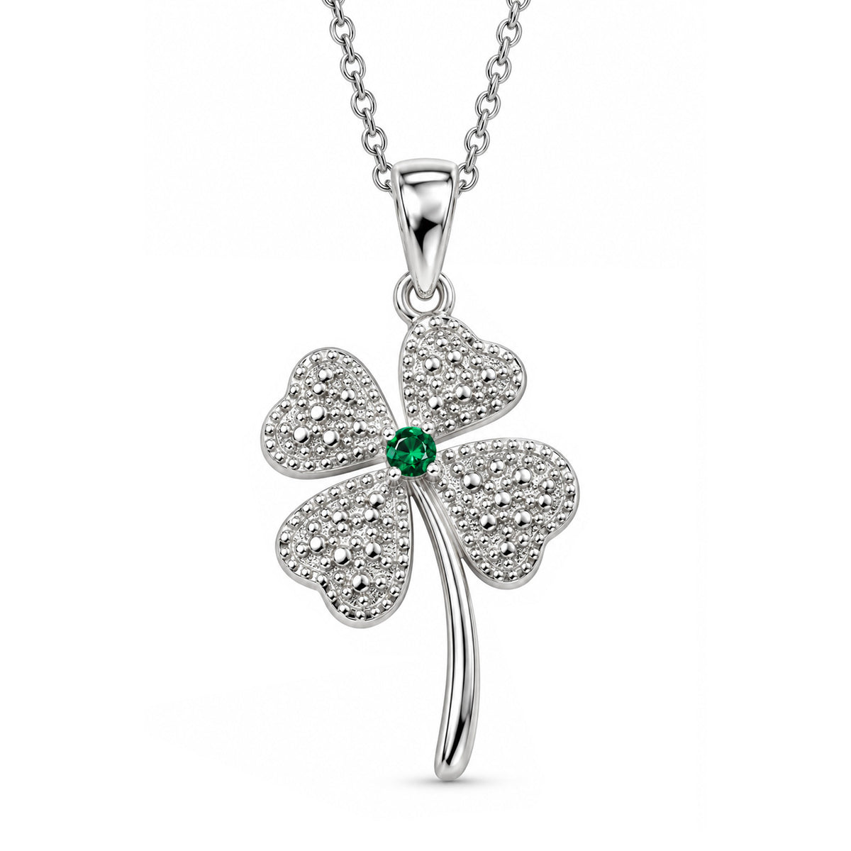 silver clover neckalce 