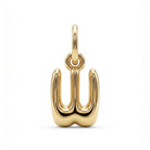 [group: w-10k-gold] A polished gold pendant shaped like a stylized trident or three-prong symbol, shown on a clean white background.