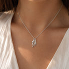 [group: silver] Silver Italian Horn with Hand Sign Necklace