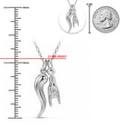 [group: silver] Silver Italian Horn with Hand Sign Necklace