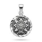 Silver aztec mayan calendar pendant 