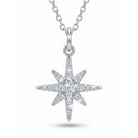 Silver north star necklace with moissianite stones 