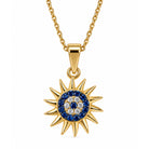 Gold Plated Evil Eye Sun Pendant