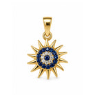 Gold Plated Evil Eye Sun Pendant