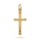 [group: small] Gold 3d tube cross pendant 