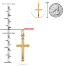 [group: large] Gold 3d tube cross pendant 