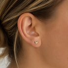Gold butterfly earrings with diamond