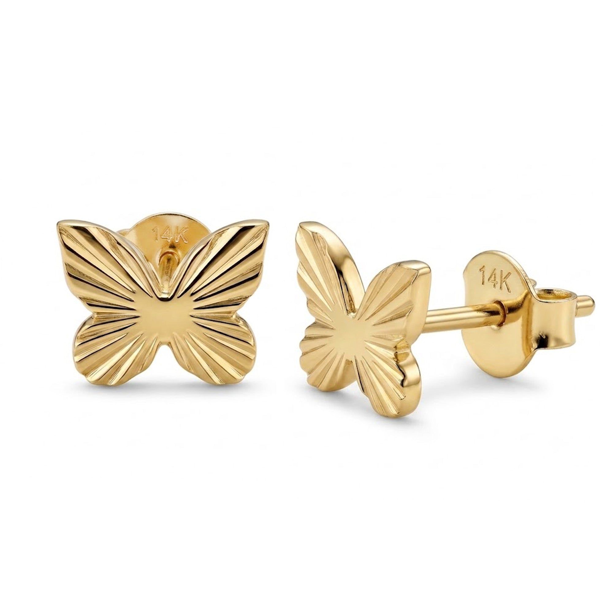 Gold butterfly earring 