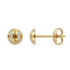 Gold baseball earring studs with real diamonds 